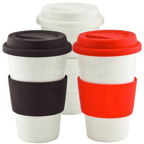 Couvercles de tasse à café en silicone réutilisables de qualité alimentaire
